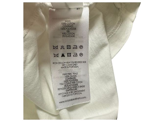 Camiseta asimétrica drapeada Victoria Beckham en algodón blanco - vista 6