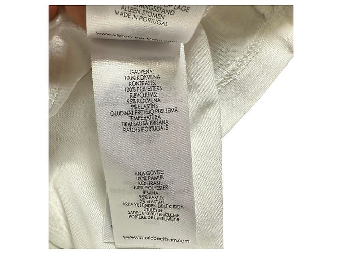 Camiseta asimétrica drapeada Victoria Beckham en algodón blanco - vista 7
