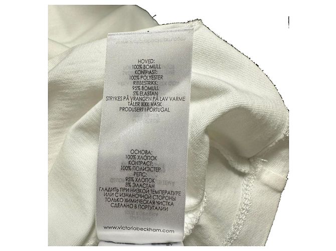 Camiseta asimétrica drapeada Victoria Beckham en algodón blanco - vista 8