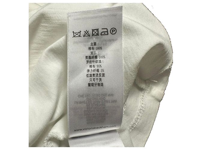 Camiseta asimétrica drapeada Victoria Beckham en algodón blanco - vista 9