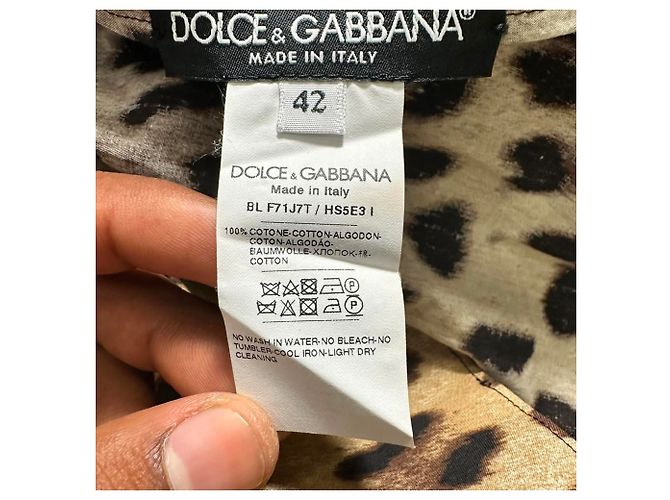 Top a spalle scoperte Dolce & Gabbana con stampa leopardata in cotone marrone - vista 5
