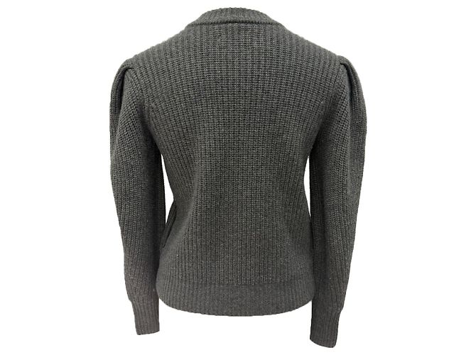 Suéter con cremallera Randy en lana merino gris Isabel Marant - vista 4