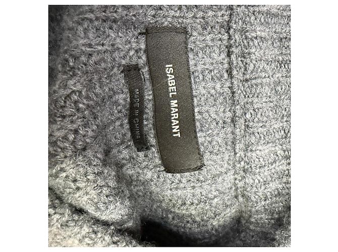 Suéter con cremallera Randy en lana merino gris Isabel Marant - vista 5
