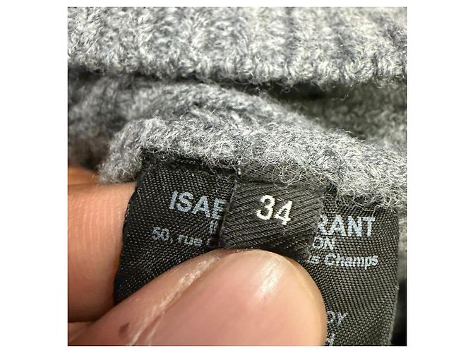 Suéter con cremallera Randy en lana merino gris Isabel Marant - vista 6