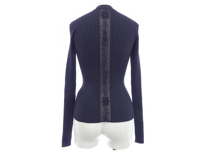 Hermès Hermes Wollstrickjacke Blau Marineblau - Ansicht 2