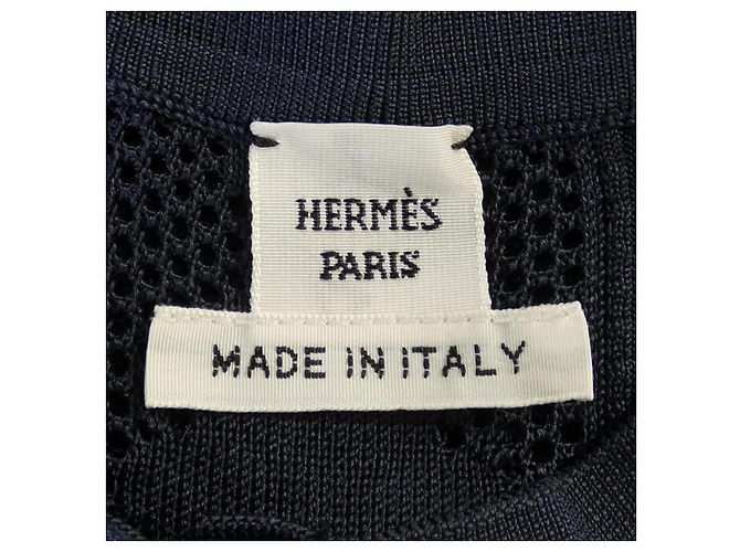 Hermès Hermes Wollstrickjacke Blau Marineblau - Ansicht 4