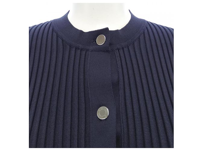 Hermès Hermes Wollstrickjacke Blau Marineblau - Ansicht 5