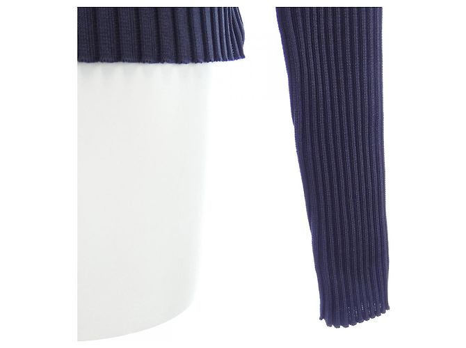 Hermès Hermes Wollstrickjacke Blau Marineblau - Ansicht 6