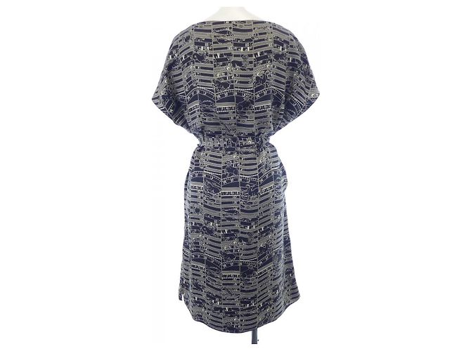 Hermès Vestido de seda Twillaine Hermes Negro - vista 2
