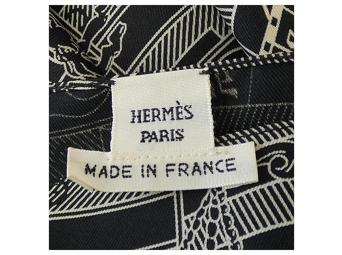 Hermès Vestido de seda Twillaine Hermes Negro - vista 4