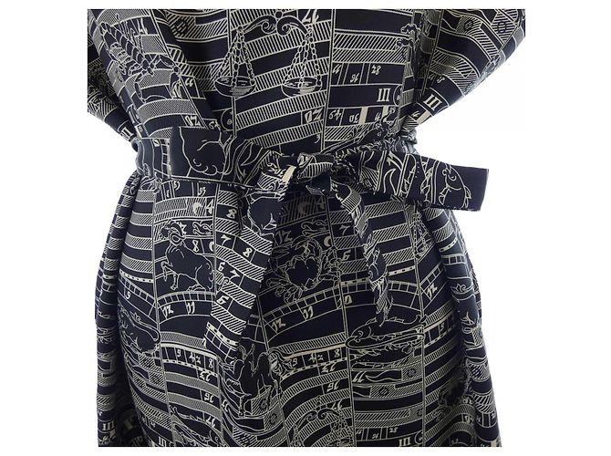 Hermès Vestido de seda Twillaine Hermes Negro - vista 7