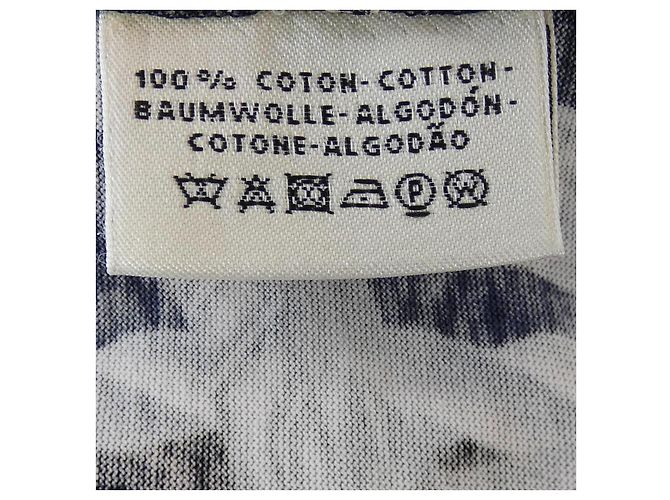 Hermès Hermes Baumwoll-T-Shirt Schwarz Weiß Blau Marineblau - Ansicht 3