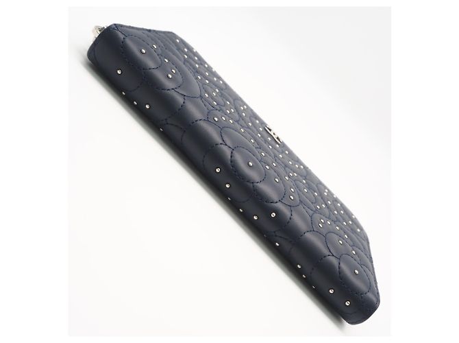 Chanel Camellia Long Wallet aus Navy-Lammleder Marineblau - Ansicht 6