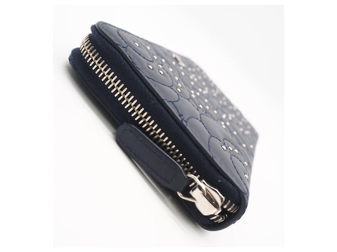 Chanel Camellia Long Wallet aus Navy-Lammleder Marineblau - Ansicht 8