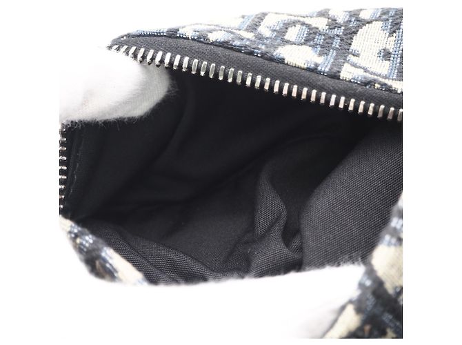 Borsa a tracolla Explorer in jacquard Oblique Christian Dior Beige Blu navy - vista 12