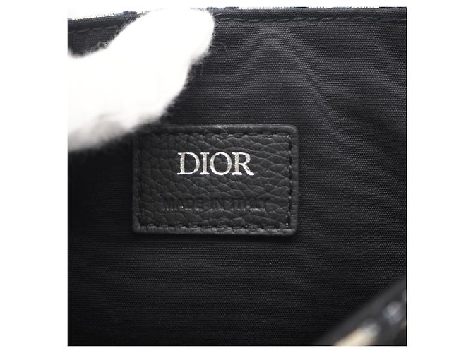 Borsa a tracolla Explorer in jacquard Oblique Christian Dior Beige Blu navy - vista 13