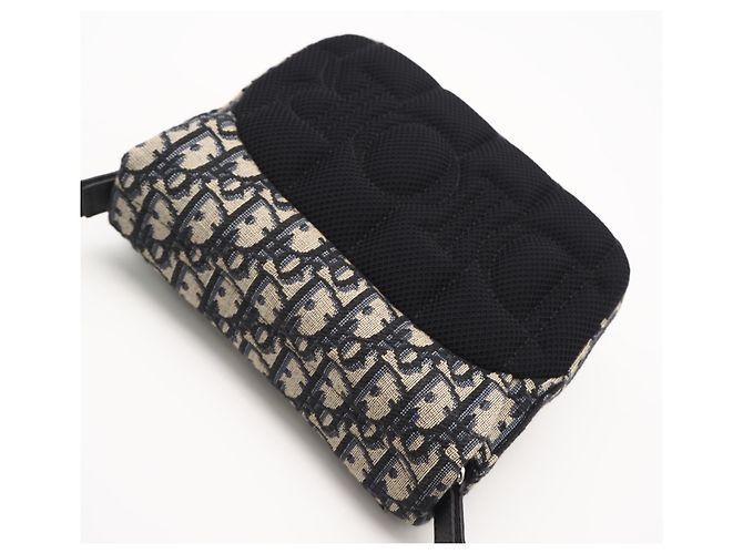 Borsa a tracolla Explorer in jacquard Oblique Christian Dior Beige Blu navy - vista 2