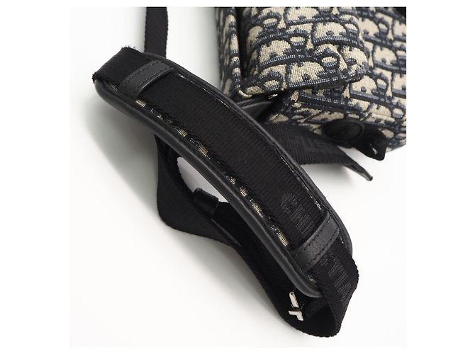Borsa a tracolla Explorer in jacquard Oblique Christian Dior Beige Blu navy - vista 9