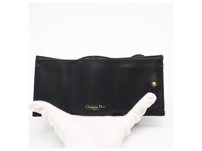 Cartera Compacta Christian Dior Oblique Jacquard Saddle Beige Azul marino - vista 10