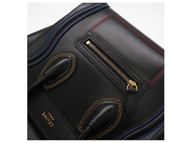 Céline Borsa a mano Nano Shopper Luggage CELINE Nero Multicolore - vista 4