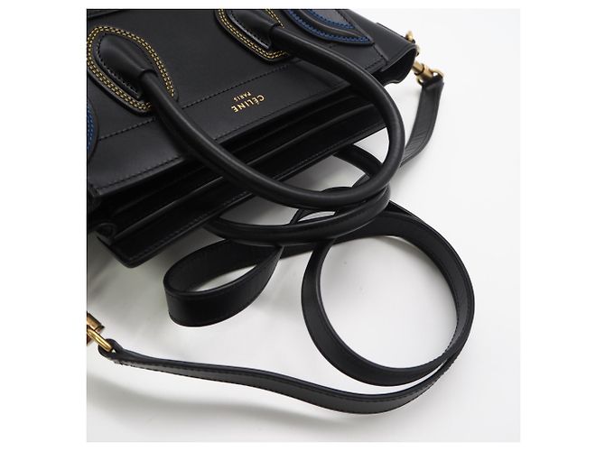 Céline Borsa a mano Nano Shopper Luggage CELINE Nero Multicolore - vista 5