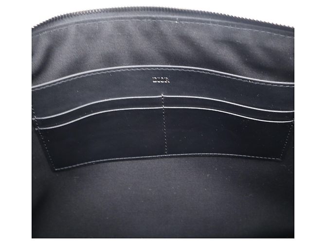 Pochette Clutch Christian Dior Oblique Jacquard A4 Beige Blu navy - vista 16