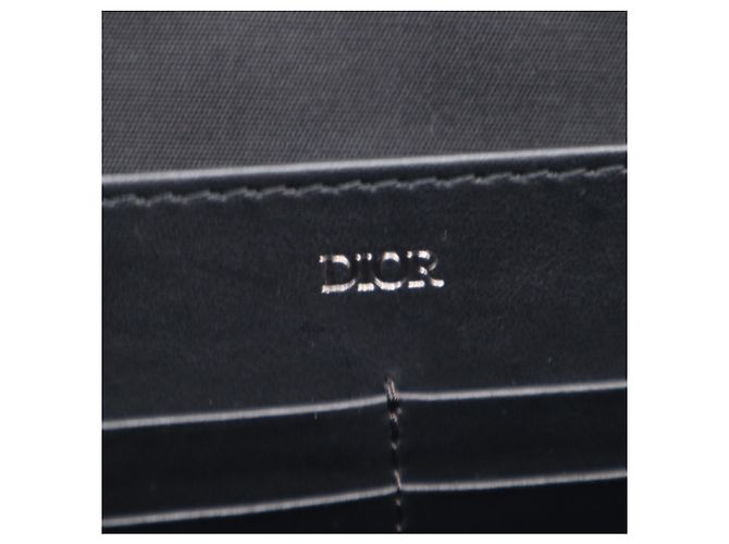 Pochette Clutch Christian Dior Oblique Jacquard A4 Beige Blu navy - vista 17
