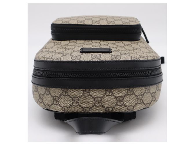 Kleiner Rucksack Gucci GG Supreme Canvas Braun - Ansicht 9