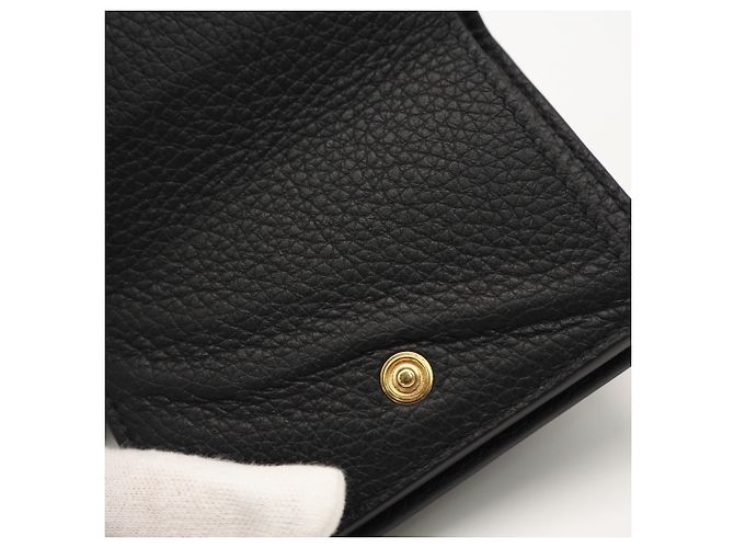 Portafoglio compatto in pelle con logo Gucci Nero - vista 10