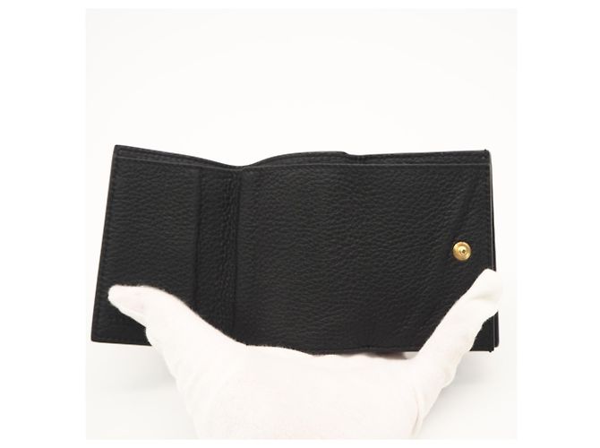 Portafoglio compatto in pelle con logo Gucci Nero - vista 9