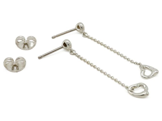 Orecchini Tiffany & Co. Elsa Peretti Diamond By the Yard Heart Argento - vista 4
