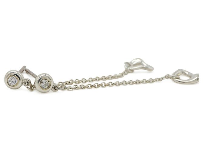 Orecchini Tiffany & Co. Elsa Peretti Diamond By the Yard Heart Argento - vista 5