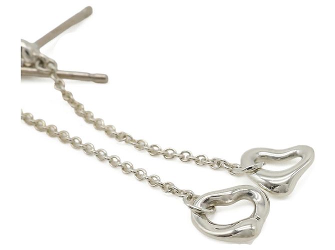 Orecchini Tiffany & Co. Elsa Peretti Diamond By the Yard Heart Argento - vista 6