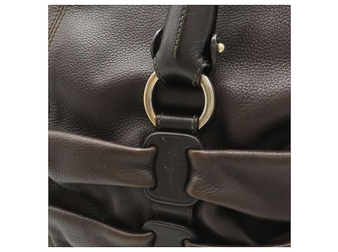 Borsa a mano Vara Drape Salvatore Ferragamo Marrone scuro - vista 10