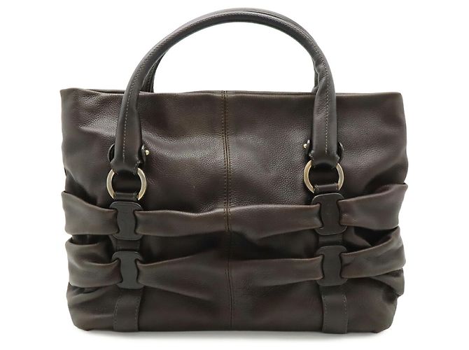 Borsa a mano Vara Drape Salvatore Ferragamo Marrone scuro - vista 2