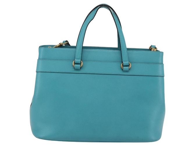 Gucci Bright Bit Wandelbare Tote aus Leder Medium Blau - Ansicht 2