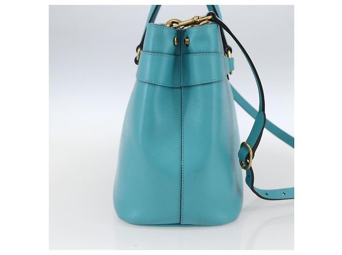 Gucci Bright Bit Wandelbare Tote aus Leder Medium Blau - Ansicht 3