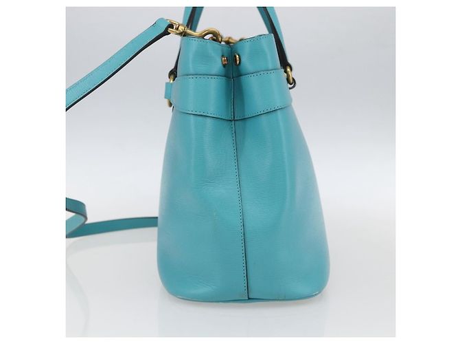 Gucci Bright Bit Wandelbare Tote aus Leder Medium Blau - Ansicht 4
