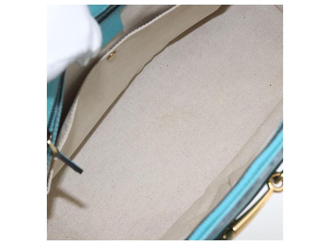 Gucci Bright Bit Wandelbare Tote aus Leder Medium Blau - Ansicht 5