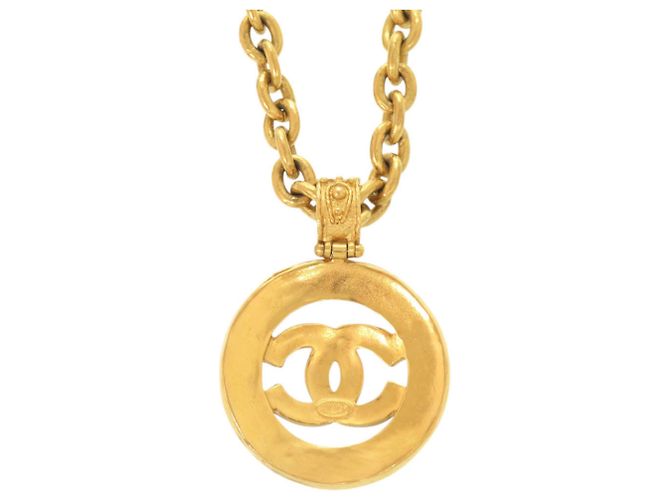 Collana Chanel Vintage Coco Mark Gripoix Metal D'oro - vista 3