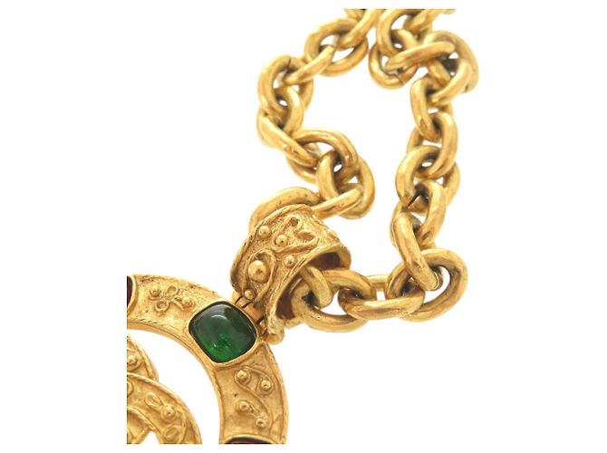 Collana Chanel Vintage Coco Mark Gripoix Metal D'oro - vista 7