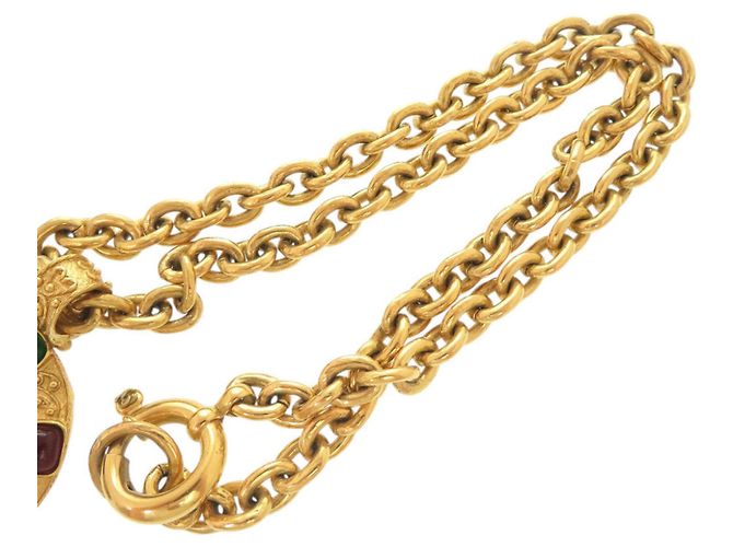 Collana Chanel Vintage Coco Mark Gripoix Metal D'oro - vista 8