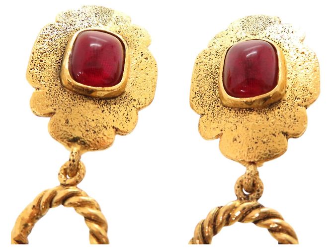 Timeless Orecchini a clip Chanel Vintage Gripoix Rosso D'oro - vista 4