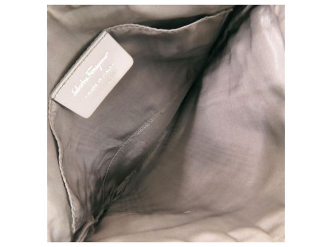Borsa a tracolla in pelle grigia Salvatore Ferragamo Marrone - vista 4