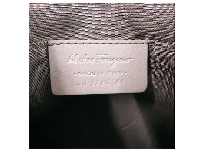Borsa a tracolla in pelle grigia Salvatore Ferragamo Marrone - vista 8