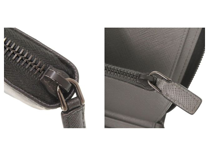 Prada Saffiano Leather Long Wallet in Black - view 10