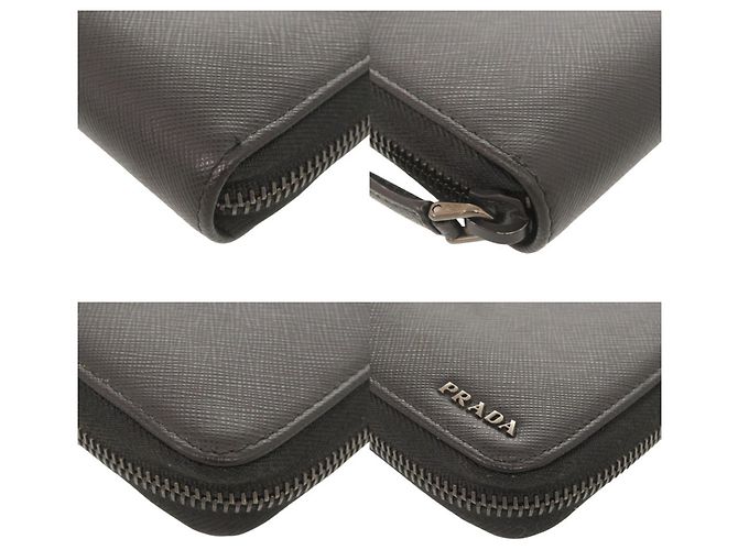 Prada Saffiano Leather Long Wallet in Black - view 3