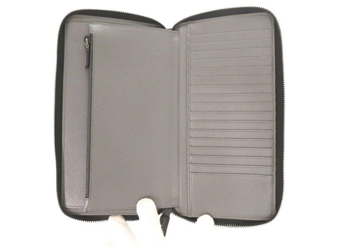 Prada Saffiano Leather Long Wallet in Black - view 4