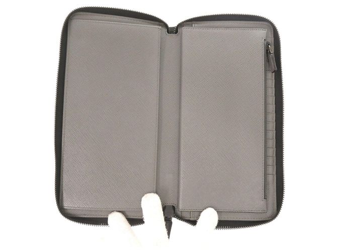 Prada Saffiano Leather Long Wallet in Black - view 5