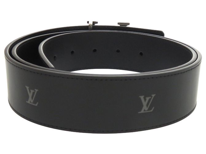 Louis Vuitton LV Initials Reversible Leather Black Belt Silvery - view 3